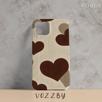 RD068 - Brown Hearts - Aesthetic Mobile Case