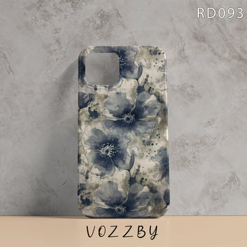 RD093 - Blue Floral - Mobile Case