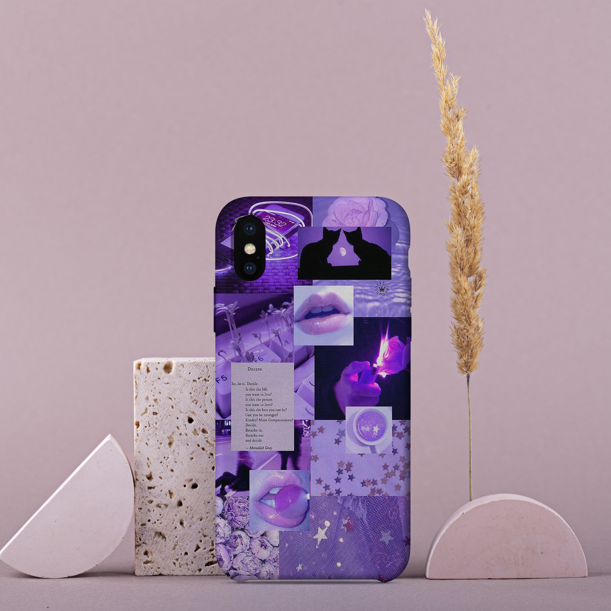 AA075 - Purple Aesthetic Collage - Mobile Case
