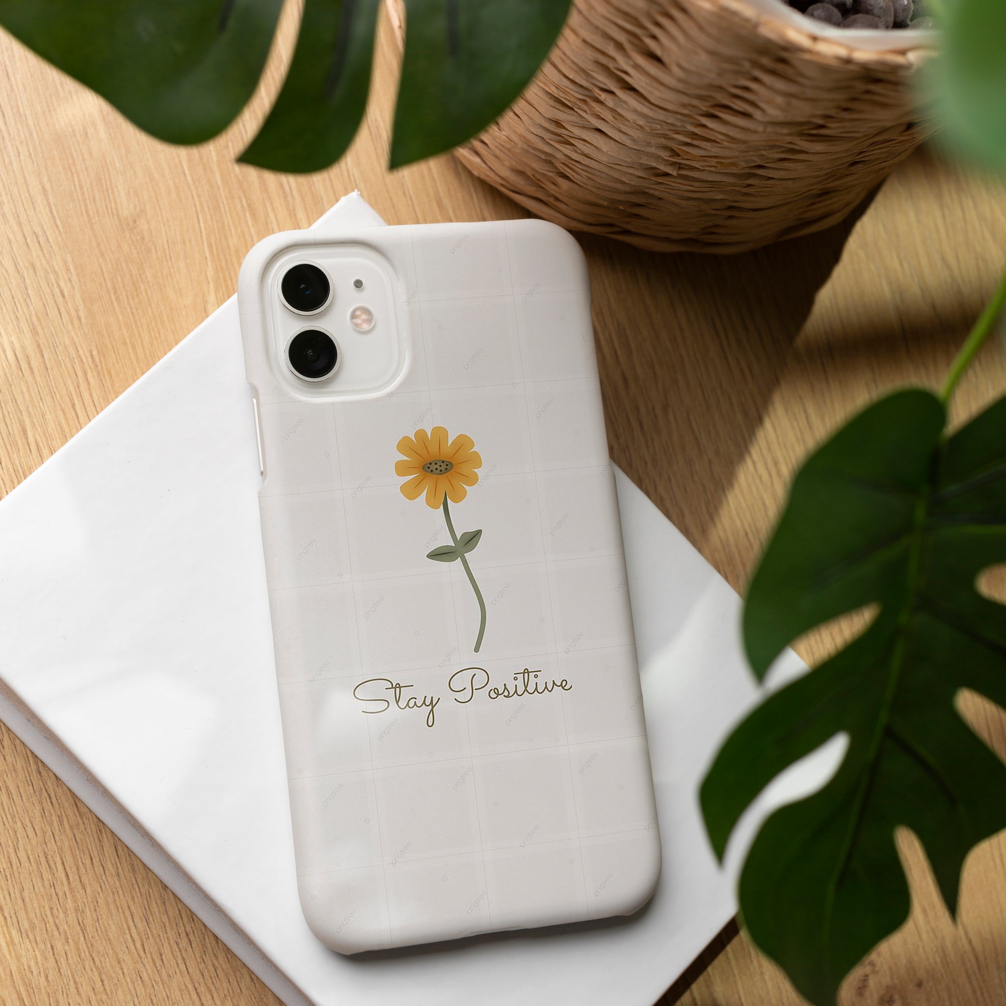 AD046 - Stay Positive - Floral Mobile Case