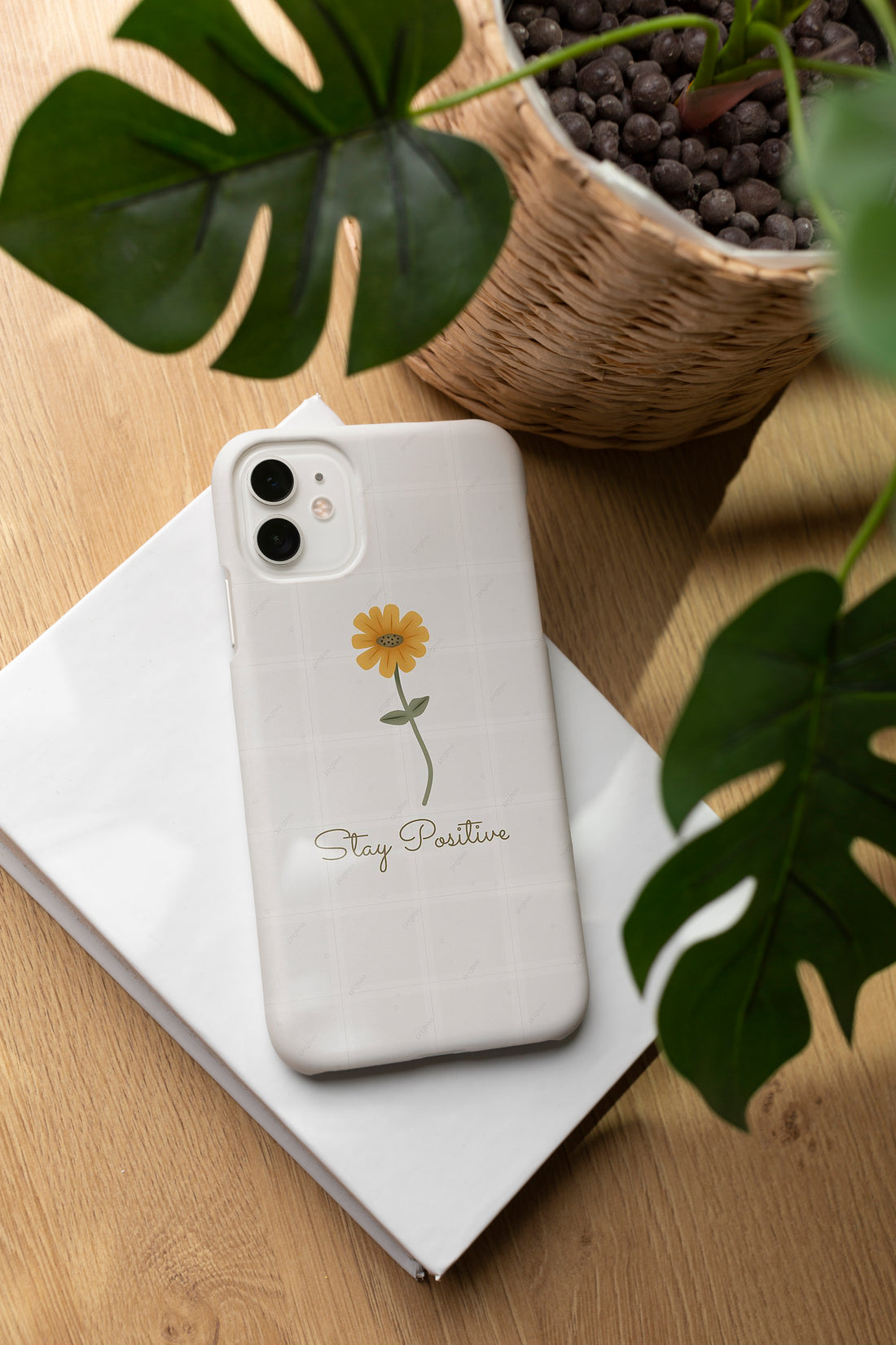 AD046 - Stay Positive - Floral Mobile Case