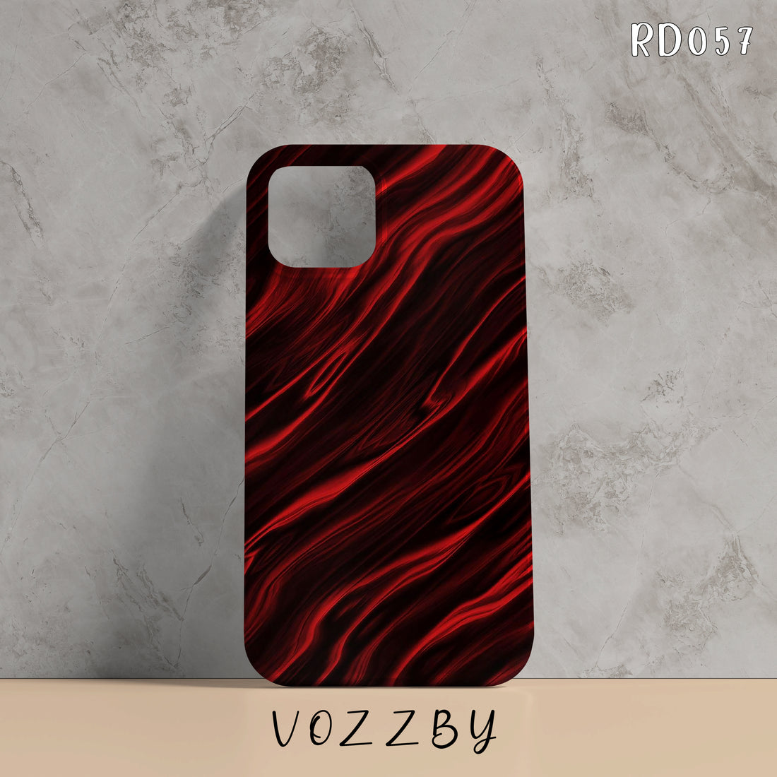 RD057 - Abstract Red & Black Wavy Lines - Mobile Case
